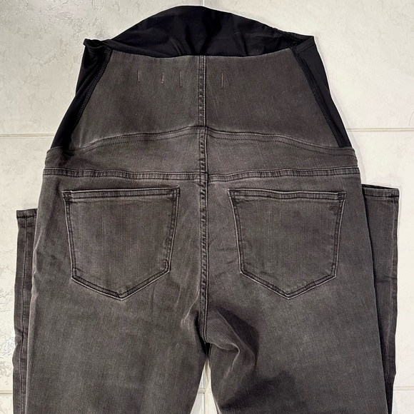 Madewell Maternity Skinny Jeans Over-the-Belly Distressed Black Denim - Picture 7 of 10